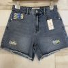Trendy Distressed Patchwork Denim Shorts - Image 4